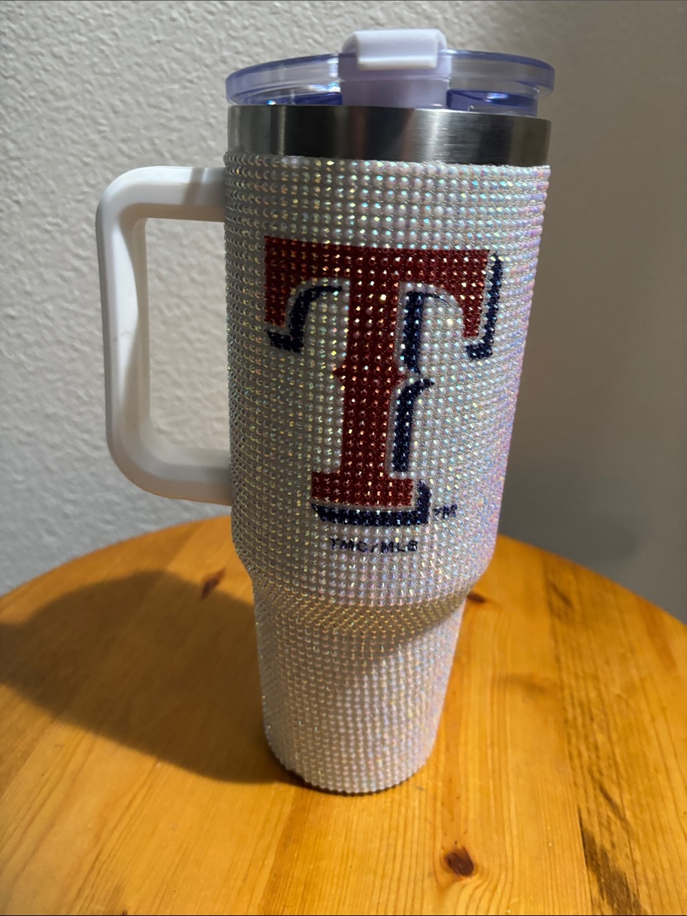 Texas Rangers Rhinestone Travel Mug - Picture 3 of 8